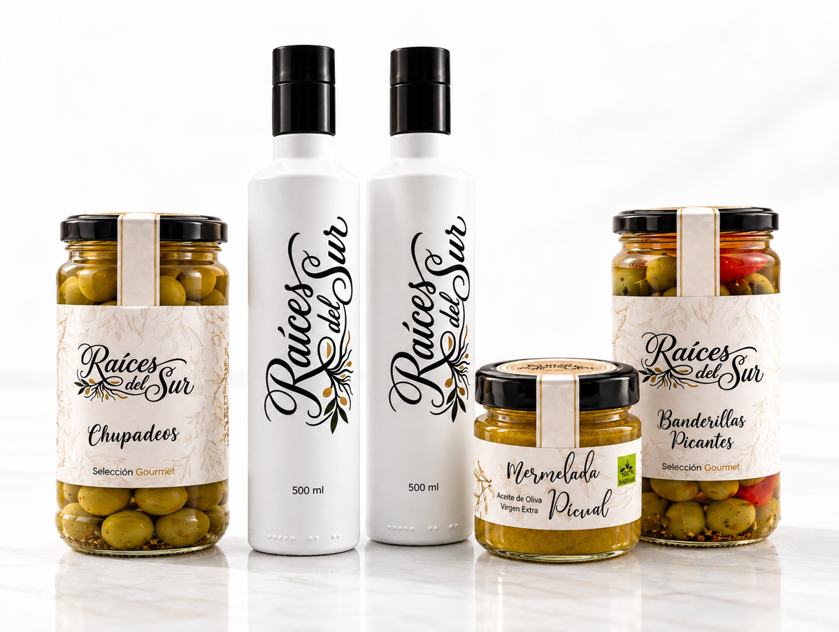 Pack Degustación · 2 AOVE + 2 Aceitunas + Mermelada de AOVE